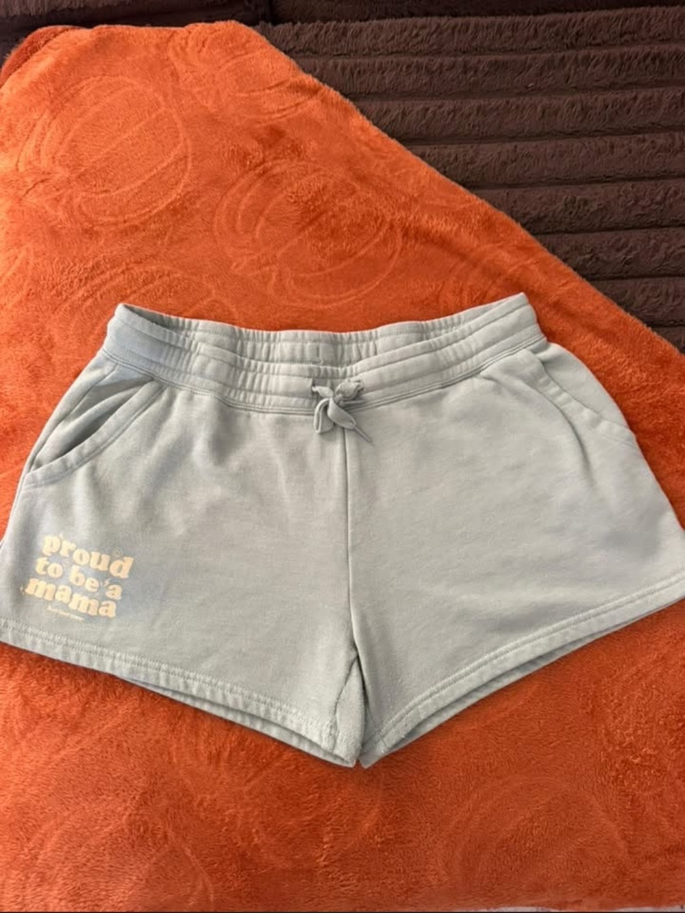 Women's Light green Knit Lounge Shorts - Proud to Be a Mama